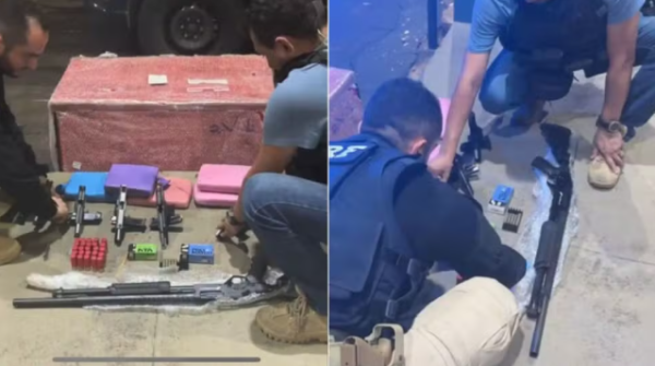PRF apreende 6 armas, munições e maconha em ônibus interestadual na BR-135, em São Luís; passageiro foi preso