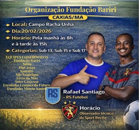 Avaliação técnica movimenta jovens talentos do futebol em Caxias nesta sexta (20)