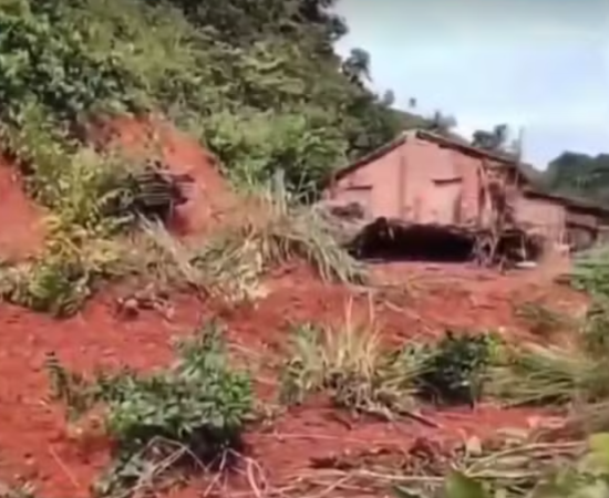 Deslizamento de terra destrói comércio e mata 20 animais na zona rural de Santa Luzia