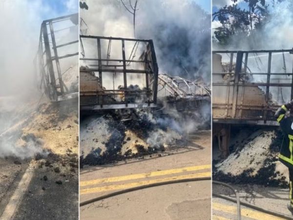 Incêndio consome carretas após colisão frontal na BR-226, em Barra do Corda