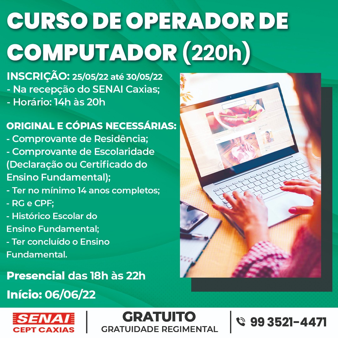 Curso Gratuito: Operador de Computador 