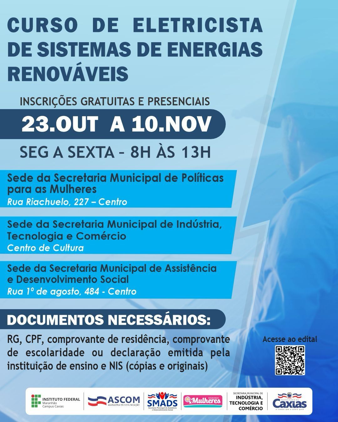 CURSO FIC - ELETRICISTA DE SISTEMAS DE ENERGIAS RENOVÁVEIS