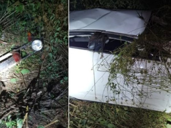 Homem morre após moto colidir com carro e descer barranco na BR-226