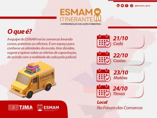 ESMAM leva ações de formação às regiões de Caxias e Timon