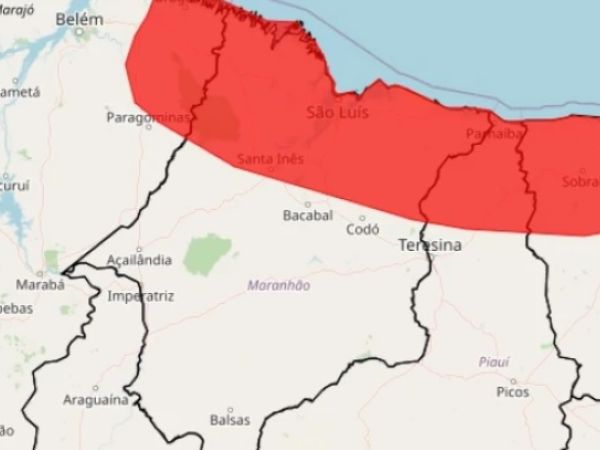 Inmet emite alerta vermelho de chuvas intensas para 114 cidades do Maranhão neste sábado (1º)