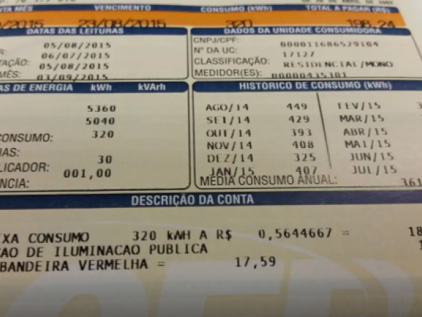 Consumidor pagará menos na conta de luz em janeiro