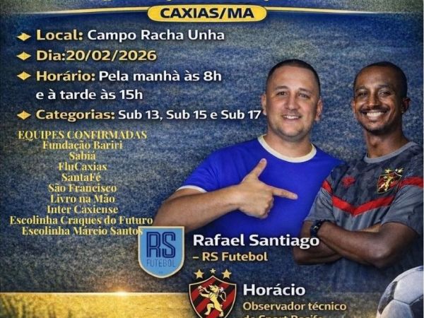 Avaliação técnica movimenta jovens talentos do futebol em Caxias nesta sexta (20)